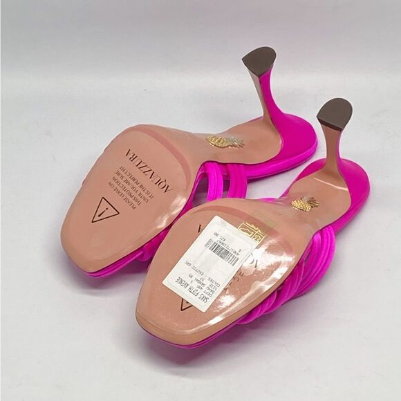 Aquazzura Oahu 95MM Strappy Satin Sandals size 37 - Picture 12 of 13